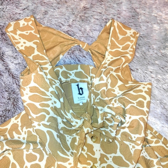 Brown and Cream Patterned Jumpsuit by B Store- Savile Row London - Picture 6 of 6